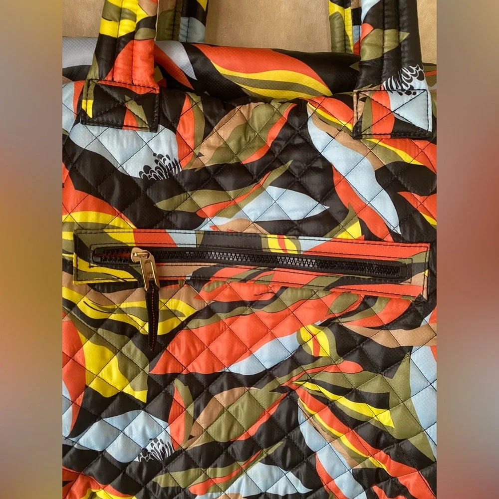 Oliver Thomas Wing Woman Large Tote Colorful Camo Quilted Tote Bag Weekender - Picture 4 of 8